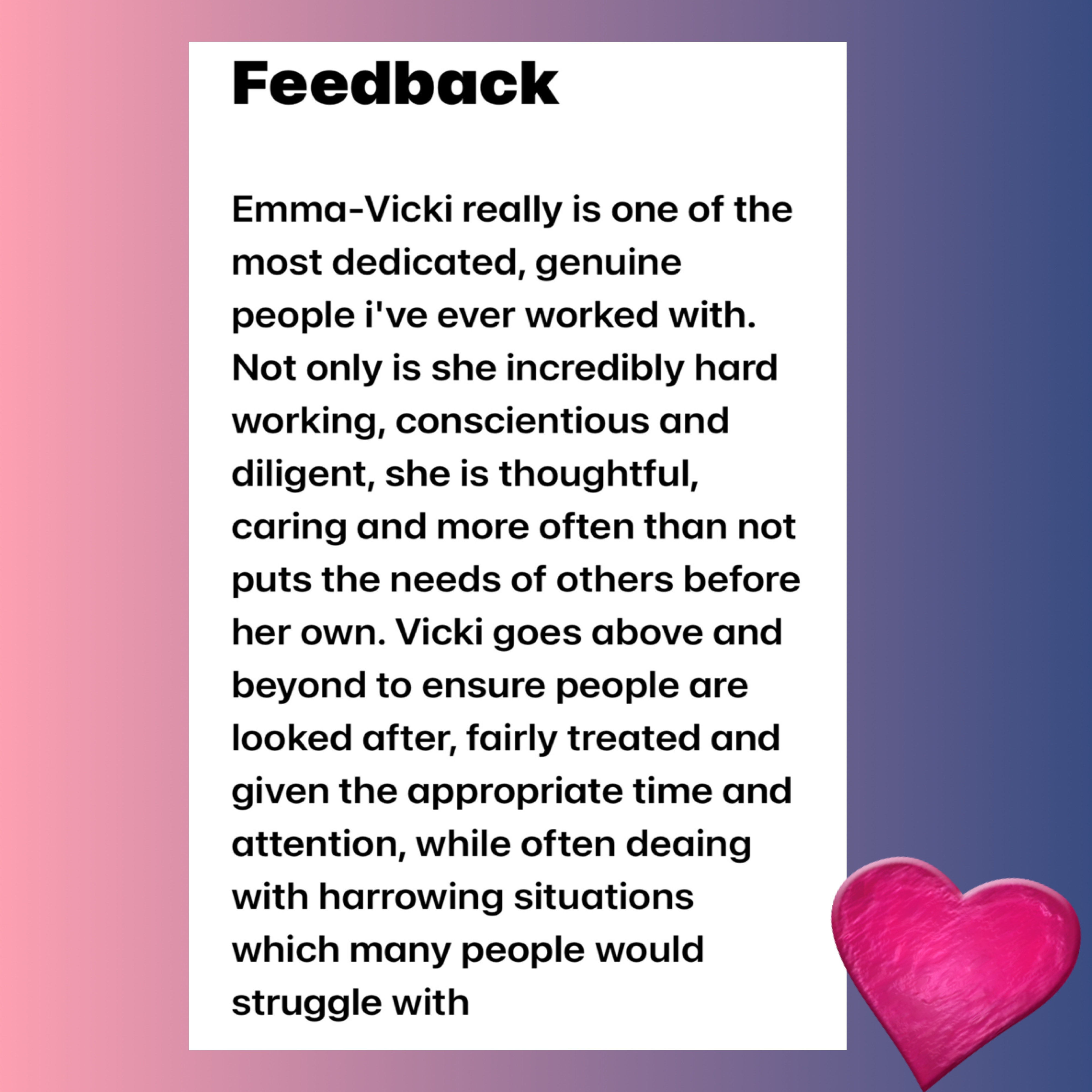 Testimonial - Colleague - Emma