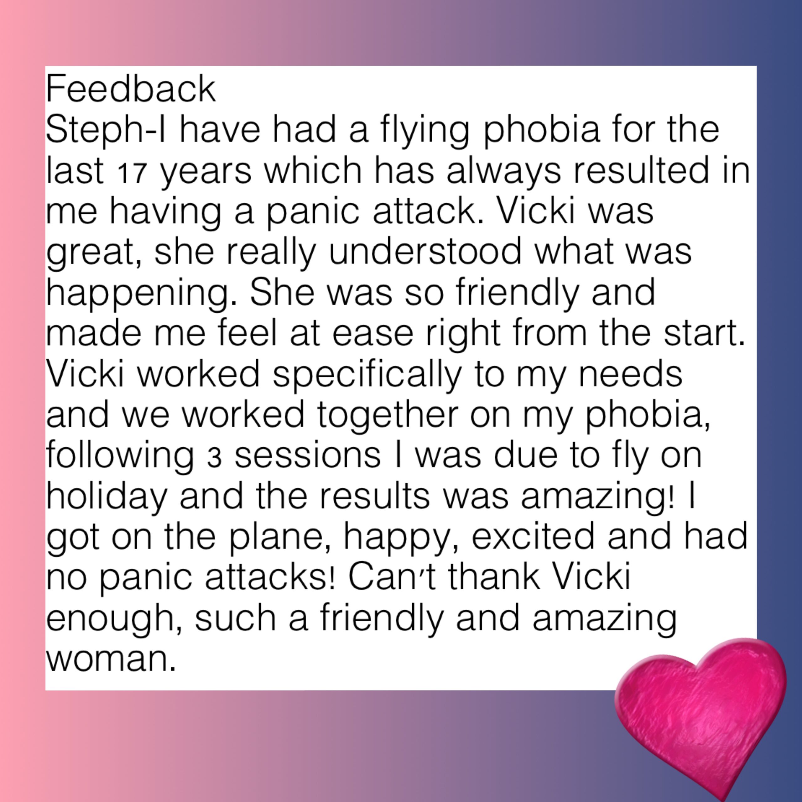 Testimonial - Hypnotherapy - Steph